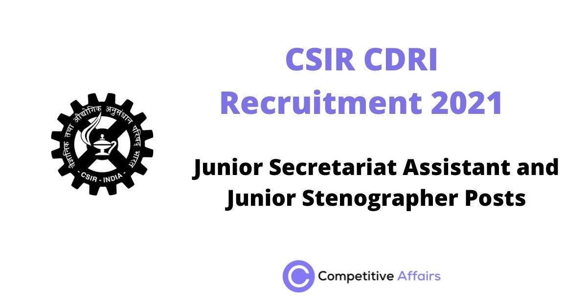 CSIR CDRI Recruitment 2021