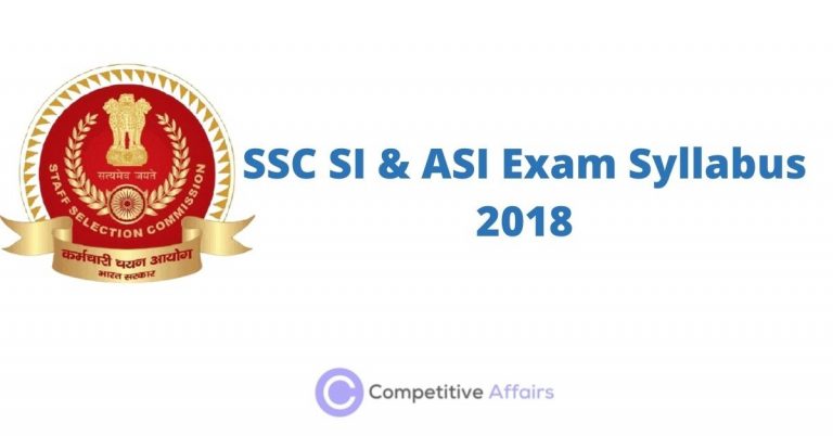 SSC SI & ASI Exam Syllabus 2018
