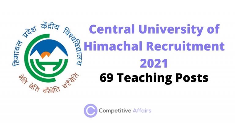 Central University of Himachal Recruitment 2021