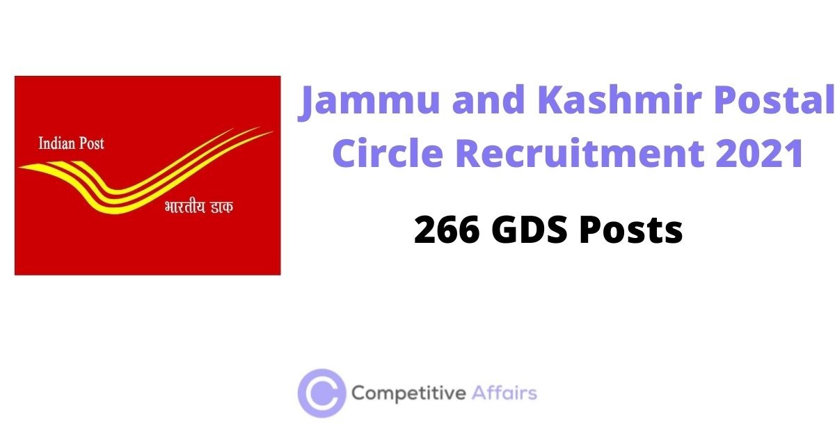 Jammu and Kashmir Postal Circle Recruitment 2021