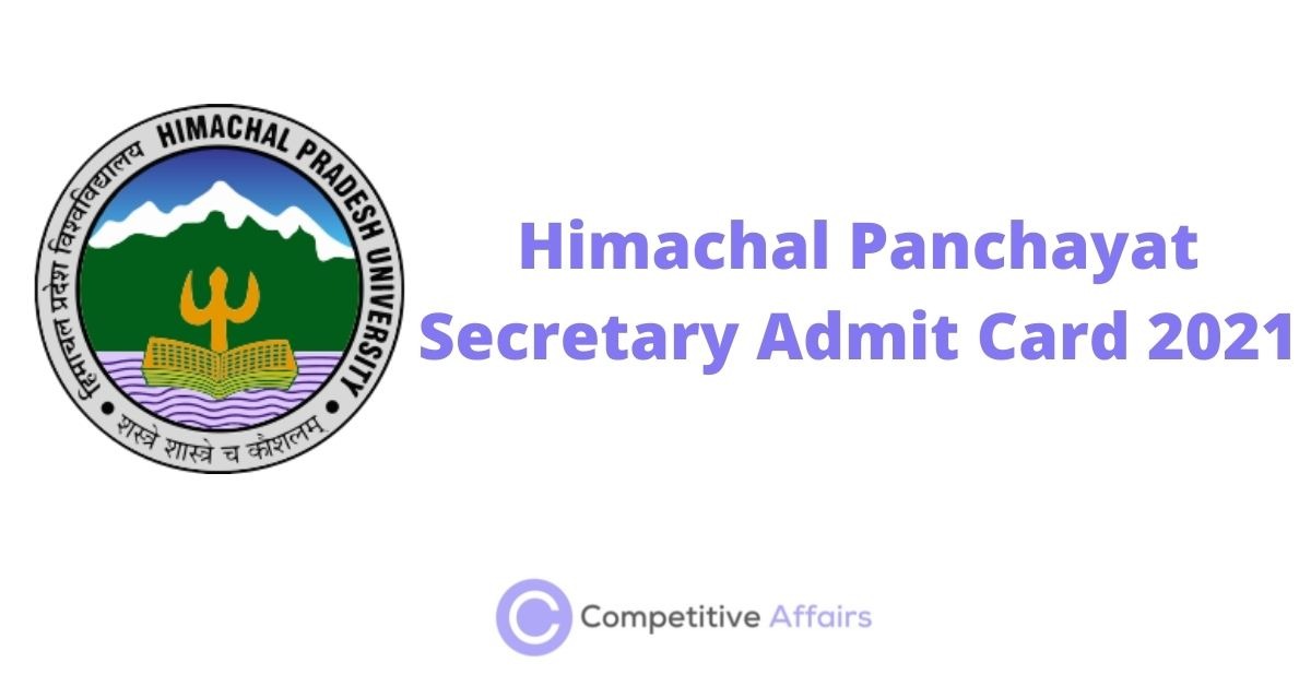 Himachal Panchayat Secretary Admit Card 2021
