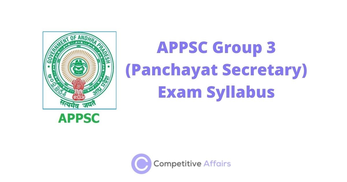 APPSC Group 3 (Panchayat Secretary) Exam Syllabus
