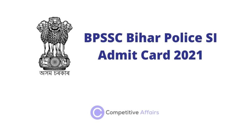 BPSSC Bihar Police SI Admit Card 2021