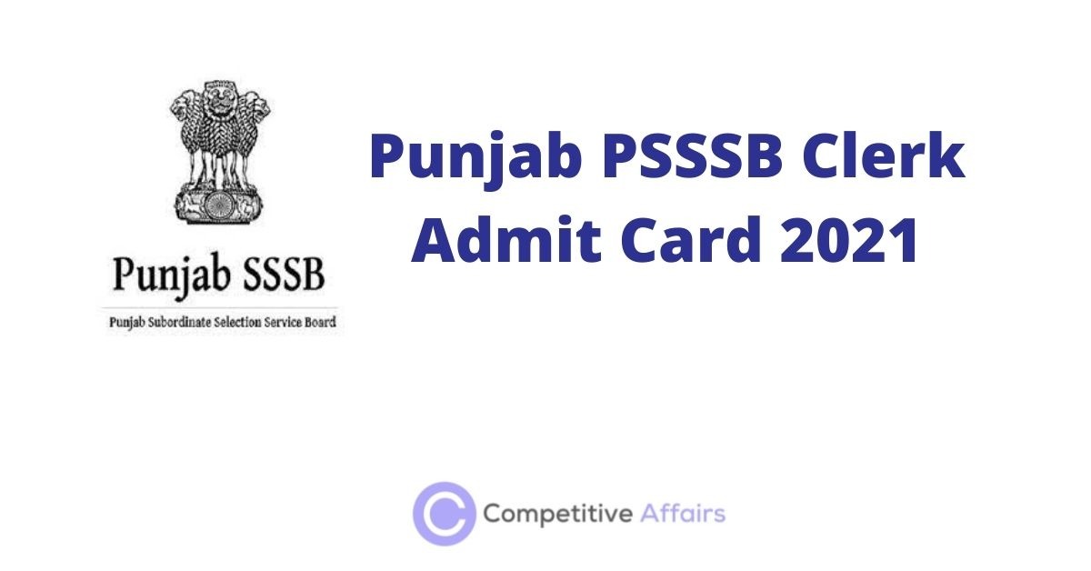 Punjab PSSSB Clerk Admit Card 2021