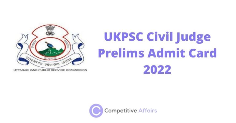 UKPSC Civil Judge Prelims Admit Card 2022