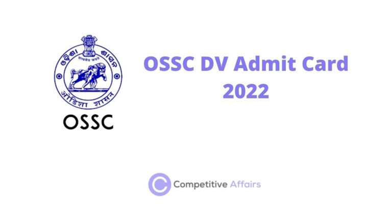 OSSC DV Admit Card 2022