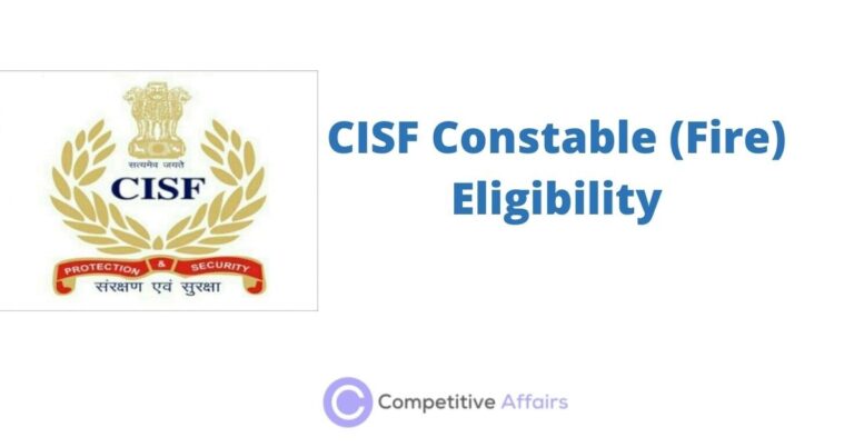 CISF Constable (Fire) Eligibility