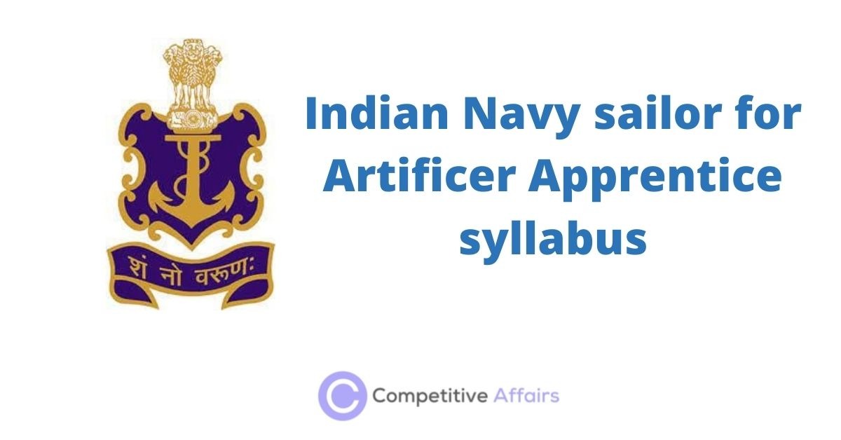 Indian Navy sailor for Artificer Apprentice syllabus