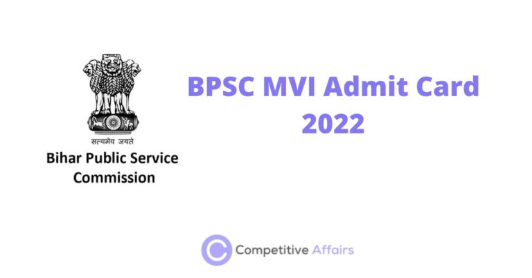 BPSC MVI Admit Card 2022