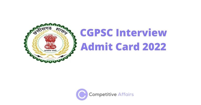 CGPSC Interview Admit Card 2022