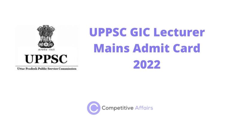 UPPSC GIC Lecturer Mains Admit Card 2022